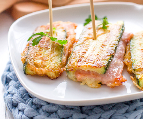 Calabacín relleno de jamón